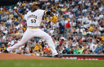 PITTSBURGH - JUNE 21:  James Mcdonald #53 of the Pittsburgh Pirates pitches against the Baltimore Orioles during the game on June 21, 2011 at PNC Park in Pittsburgh, Pennsylvania.  (Photo by Jared Wickerham/Getty Images)