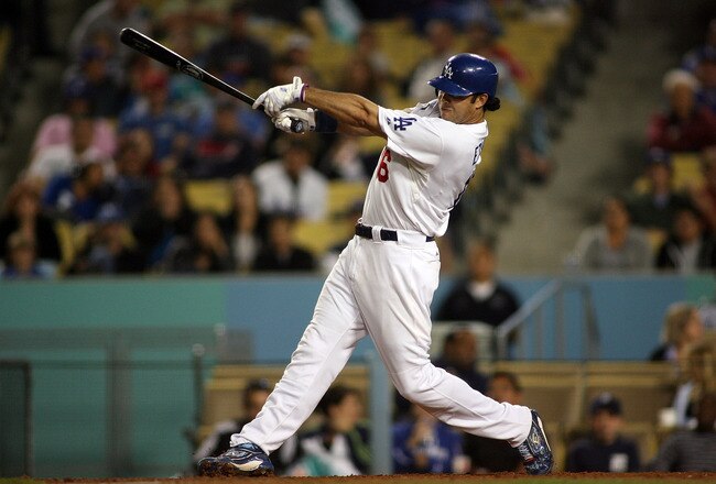 LOS ANGELES, CA - JUNE 21:  Andre Ethier #16 of the Los Angeles Dodgers bats against the Detroit Tigers at Dodger Stadium on June 21, 2011 in Los Angeles, California.  (Photo by Jeff Golden/Getty Images)