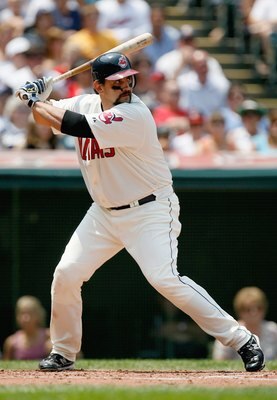 CLEVELAND - JULY 27:  Sal Fasano #44 of the Cleveland Indians bats during the game against the Minnesota Twins at Progressive Field on July 27, 2008 in Cleveland, Ohio.  (Photo by: Gregory Shamus/Getty Images)