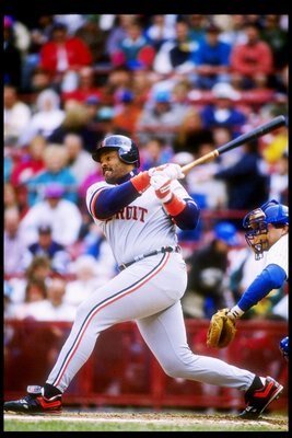 20 May 1993: First baseman Cecil Fielder of the Detroit Tigers at bat during a game against the Milwaukee Brewers at Milwaukee County Stadium in Milwaukee, Wisconsin.
