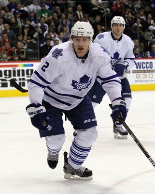ST PAUL, MN - MARCH 22: Luke Schenn #2 of the Toronto Maple Leafs skates against the Toronto Maple Leafs at the Xcel Energy Center on March 22, 2011 in St Paul, Minnesota.  (Photo by Bruce Bennett/Getty Images)