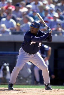2 Mar 2000:  Tony Gwynn #19 of the San Diego Padres stands ready at bat during the Spring Training Game against the  Seattle Mariners at the Peoria Sports Complex in Peoria, Arizona. The Padres defeated the Mariners 10-5. Mandatory Credit: Tom Hauck  /All