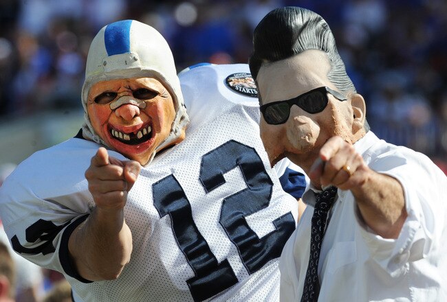 TAMPA, FL - JANUARY 1:  Fans of the Penn State Nittany Lions cheer play against the Florida Gators January 1, 2011 in the 25th Outback Bowl at Raymond James Stadium in Tampa, Florida.  (Photo by Al Messerschmidt/Getty Images)