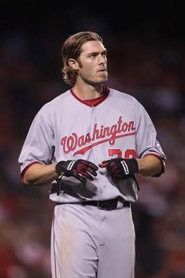 ANAHEIM, CA - JUNE 28:  Jayson Werth #28 of the Washington Nationals looks on against the Los Angeles Angels of Anaheim at Angel Stadium of Anaheim on June 28, 2011 in Anaheim, California.  (Photo by Jeff Gross/Getty Images)