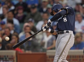 Braun makes contact often and well as one of the Brewers' best.