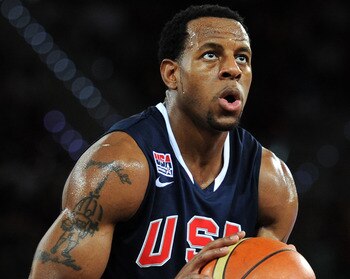 MADRID, SPAIN - AUGUST 22:  Andre Iguodala of the USA concentrates on a free throw during a friendly basketball game between Spain and the USA at La Caja Magica on August 22, 2010 in Madrid, Spain.  (Photo by Jasper Juinen/Getty Images)