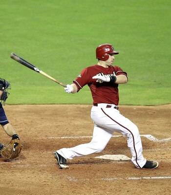 PHOENIX, AZ - JUNE 29:  Miguel Montero #26 of the Arizona Diamondbacks bats against the Cleveland Indians during the Major League Baseball game at Chase Field on June 29, 2011 in Phoenix, Arizona.  The Indians defeated the Diamondbacks 6-2.  (Photo by Chr