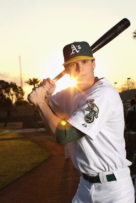 PHOENIX, AZ - FEBRUARY 24:  Grant Green #52 of the Oakland Athletics poses for a portrait during media photo day at Phoenix Municipal Stadium on February 24, 2011 in Phoenix, Arizona.  (Photo by Ezra Shaw/Getty Images)