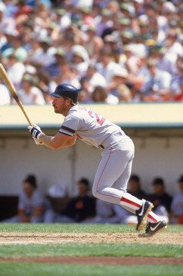 OAKLAND, CA - 1990:  Wade Boggs #26 of the Boston Red Sox swings at a pitch during an MLB game against the Oakland A's circa 1990 at the Oakland Alameda County Stadium in Oakland, California . (Photo by Otto Greule Jr/Getty Images)