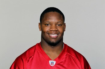 FLOWERY BRANCH, GA - CIRCA 2010: In this handout image provided by the NFL,  Curtis Lofton of the Atlanta Falcons poses for his NFL headshot circa 2010 at the Falcons Football Facility in Flowery Branch, Georgia.  (Photo by NFL via Getty Images)