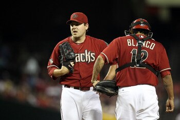 PHOENIX, AZ - JUNE 15:  Starting pitcher Joe Saunders #34 of the Arizona Diamondbacks during the Major League Baseball game against the San Francisco Giants at Chase Field on June 15, 2011 in Phoenix, Arizona. The Giants defeated the Diamondbacks 5-2.  (P