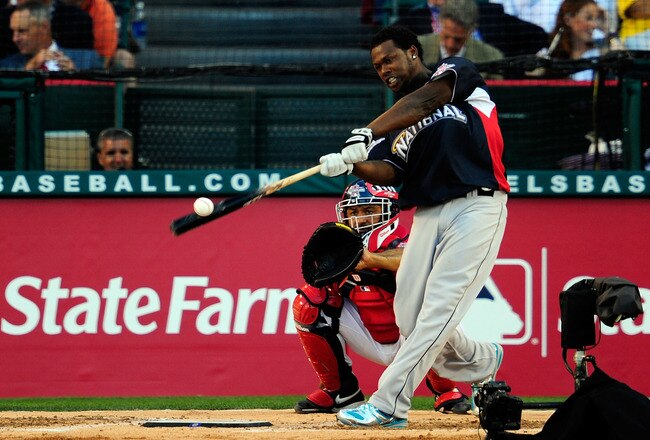 ANAHEIM, CA - JULY 12:  National League All-Star Hanley Ramirez #2 of the Florida Marlins swings the bat during the first round of the 2010 State Farm Home Run Derby during All-Star Weekend at Angel Stadium of Anaheim on July 12, 2010 in Anaheim, Californ