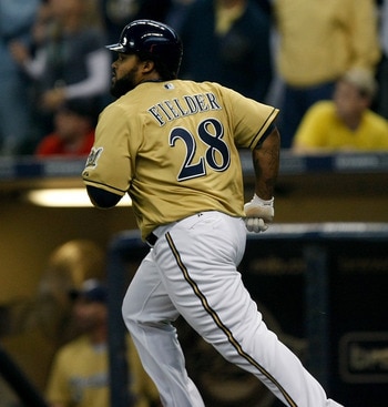 MILWAUKEE, WI - JUNE 11: Prince Fielder #28 of the Milwaukee Brewers runs after hitting a home run as fans cheer against the St. Louis Cardinals at the Miller Park on June 11, 2011 in Milwaukee, Wisconsin. (Photo by Scott Boehm/Getty Images)
