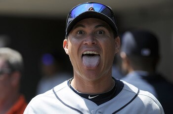 MINNEAPOLIS, MN - JUNE 30: Magglio Ordonez #30 of the Detroit Tigers in the dugout in the fourth inning against the Minnesota Twins during their game on June 30, 2010 at Target Field in Minneapolis, Minnesota. Twins won 5-1. (Photo by Hannah Foslien /Gett