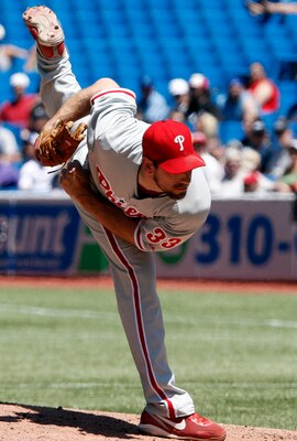 TORONTO, CANADA - JULY 3: Cliff Lee #33 of the Philadelphia Phillies throws a pitch during MLB action against the Toronto Blue Jays at The Rogers Centre July 3, 2011 in Toronto, Ontario, Canada. (Photo by Abelimages/Getty Images)