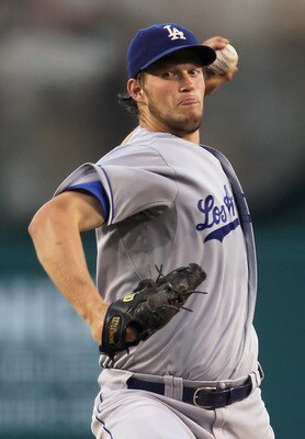 ANAHEIM, CA - JULY 02:  Clayton Kershaw #22 of the Los Angeles Dodgers pitches against the Los Angeles Angels of Anaheim in the fifth inning at Angel Stadium of Anaheim on July 2, 2011 in Anaheim, California. The Angels defeated the Dodgers 7-1.(Photo by 