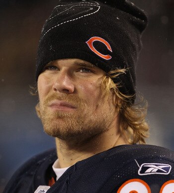 CHICAGO - DECEMBER 12: Greg Olsen #82 of the Chicago Bears waits on the sidelines for the final seconds of a game against the New England Patriots at Soldier Field on December 12, 2010 in Chicago, Illinois. The Patriots defeated the Bears 36-7. (Photo by 