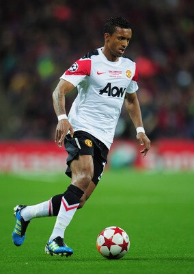 LONDON, ENGLAND - MAY 28:  Luis Nani of Manchester United  in action during the UEFA Champions League final between FC Barcelona and Manchester United FC at Wembley Stadium on May 28, 2011 in London, England.  (Photo by Shaun Botterill/Getty Images)