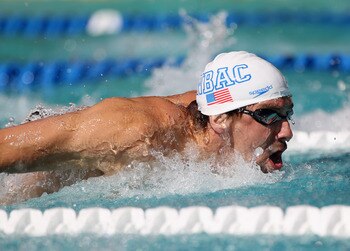 SANTA CLARA, CA - JUNE 19:  Michael Phelps competes in the men's 200 meter butterfly during day 4 of the Santa Clara International Grand Prix at George F. Haines International Swim Center on June 19, 2011 in Santa Clara, California.  (Photo by Ezra Shaw/G