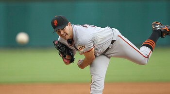 DETROIT - JULY 02: Barry Zito #75 of the San Francisco Giants warms up prior to the start of the second inning during the game against the Detroit Tigers at Comerica Park on July 2, 2011 in Detroit, Michigan.  (Photo by Leon Halip/Getty Images)