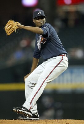 PHOENIX, AZ - MAY 18:  Starting pitcher Julio Teheran #57 of the Atlanta Braves pitches against the Arizona Diamondbacks during the Major League Baseball game at Chase Field on May 18, 2011 in Phoenix, Arizona.  The Diamondbacks defeated the Braves 5-4 in