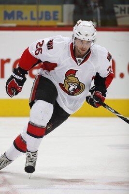 CALGARY, CANADA - FEBRUARY 9: Ryan Shannon #26 of the Ottawa Senators skates against the Calgary Flames on February 9, 2011 at Scotiabank Saddledome in Calgary, Alberta, Canada. (Photo by Dale MacMillan/Getty Images)