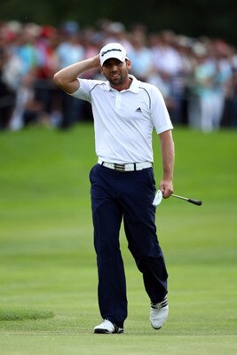 MUNICH, GERMANY - JUNE 26:  Sergio Garcia of Spain in action during the final round of the BMW International Open at Golfclub Munchen Eichenried on June 26, 2011 in Munich, Germany.  (Photo by Richard Heathcote/Getty Images)
