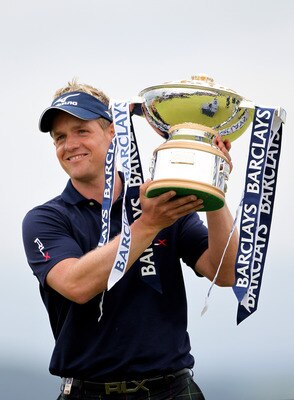 INVERNESS, SCOTLAND - JULY 10:  Luke Donald of England poses with the trophy following his victory at the end of the final round of The Barclays Scottish Open at Castle Stuart Golf Links on July 10, 2011 in Inverness, Scotland.  (Photo by Dean Mouhtaropou