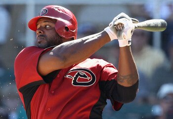 SCOTTSDALE, AZ - MARCH 09:  Wily Mo Pena #16 of the Arizona Diamondbacks bats against the Milwaukee Brewers during the spring training game at Salt River Fields at Talking Stick on March 9, 2011 in Scottsdale, Arizona.  (Photo by Christian Petersen/Getty