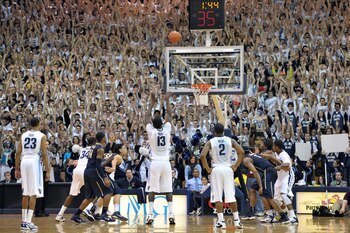 VILLANOVA, PA - FEBRUARY 12: Mouphtaou Yarou #13 of the Villanova Wildcats takes a foul shot during the game against the Pittsburgh Panthers at The Pavilion on February 12, 2011 in Villanova, Pennsylvania. (Photo by Drew Hallowell/Getty Images)