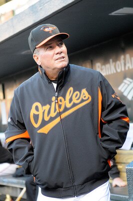 BALTIMORE - APRIL 28:  Manager Dave Trembley of the Baltimore Orioles watches the game against the New York Yankees at Camden Yards on April 28, 2010 in Baltimore, Maryland.  (Photo by Greg Fiume/Getty Images)