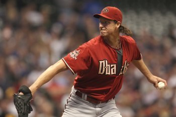 MILWAUKEE - JUNE 03:  Randy Johnson #51 of the Arizona Diamondbacks delivers a pitch against the Milwaukee Brewers on June 3, 2008 at Miller Park in Milwaukee, Wisconsin. The Brewers defeated the Diamondbacks 7-1. (Photo by Jonathan Daniel/Getty Images)