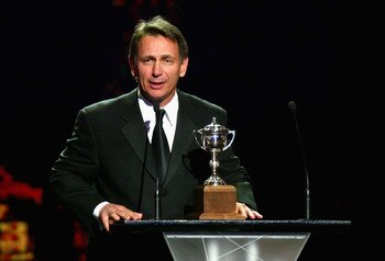 TORONTO, ON - JUNE 14:  General manager Ken Holland of the Detroit Red Wings accepts the Lady Byng Memorial Trophy for Player who Displays Gentlemanly Conduct for Pavel Datsyuk (not pictured) onstage during the 2007 NHL Awards Show at the Elgin Theatre on