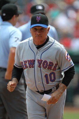 ARLINGTON, TX - JUNE 25:  Manager Terry Collins #10 the New York Mets at Rangers Ballpark in Arlington on June 25, 2011 in Arlington, Texas.  (Photo by Ronald Martinez/Getty Images)