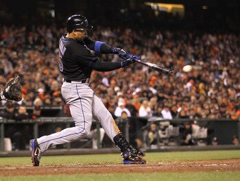 SAN FRANCISCO, CA - JULY 08: Carlos Beltran #15 of the New York Mets hits a single that scored Angel Pagan #16 of the New York Mets in the ninth inning against the San Francisco Giants at AT&T Park on July 8, 2011 in San Francisco, California. (Photo by