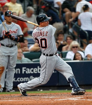 ATLANTA - JUNE 25:  Magglio Ordonez #30 of the Detroit Tigers against the Atlanta Braves at Turner Field on June 25, 2010 in Atlanta, Georgia.  (Photo by Kevin C. Cox/Getty Images)