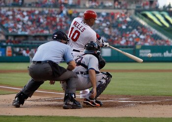 ANAHEIM, CA - JULY 04:  Vernon Wells #10 of the Los Angeles Angels of Anaheim bats against the Detroit Tigers at Angel Stadium of Anaheim on July 4, 2011 in Anaheim, California. (Photo by Jeff Gross/Getty Images)