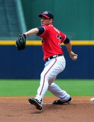 ATLANTA - JULY 3: Brandon Beachy #37 of the Atlanta Braves pitches against the Baltimore Orioles at Turner Field on July 3, 2011 in Atlanta, Georgia. (Photo by Scott Cunningham/Getty Images)