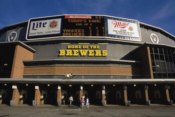 MILWAUKEE, WI- 1988:  A general view of exterior of Milwaukee County Stadium taken during the 1988 season. (Photo by: Jonathan Daniel/Getty Images)