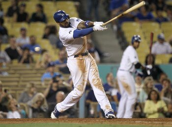 LOS ANGELES, CA - JULY 05:  Matt Kemp #27 of the Los Angeles Dodgers strikes out to end the game with the New York Mets  on July 5, 2011 at Dodger Stadium in Los Angeles, California. The Mets won 6-0.  (Photo by Stephen Dunn/Getty Images)