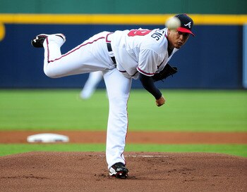 Jair Jurrjens trails the Angels' Jered Weaver by a point (1.86 to 1.87) for the best ERA in the majors.