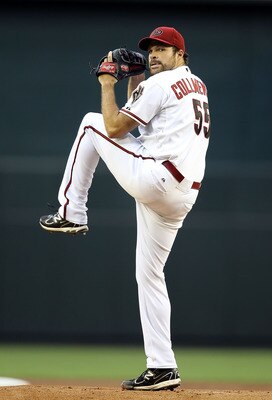 PHOENIX, AZ - JUNE 03:  Starting pitcher Josh Collmenter #55 of the Arizona Diamondbacks pitches against the Washington Nationals during the Major League Baseball game at Chase Field on June 3, 2011 in Phoenix, Arizona.  The Diamondbacks defeated the Nati