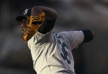 ANAHEIM, CA - JULY 09:  Michael Pineda #36 of the Seattle Mariners pitches against the Los Angeles Angels of Anaheim at Angel Stadium of Anaheim on July 9, 2011 in Anaheim, California.  (Photo by Jeff Gross/Getty Images)