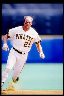 19 Apr 1992:  Kirk Gibson of the Pittsburgh Pirates runs around the bases during a game against the Philadephia Phillies at Three Rivers Stadium in Pittsburgh, Pennsylvania.  Mandatory Credit: Jeff Hixon  /Allsport