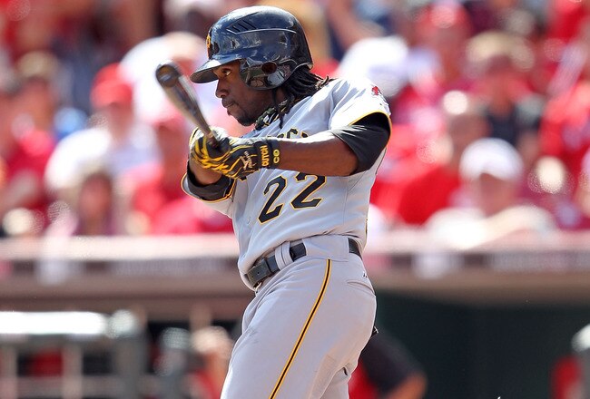 CINCINNATI - SEPTEMBER 12:  Andrew McCutchen #22 of the Pittsburgh Pirates swings at a pitch during the game against the Cincinnati Reds at Great American Ballpark on September 12, 2010 in Cincinnati, Ohio. He hit a three run double in the ninth inning to