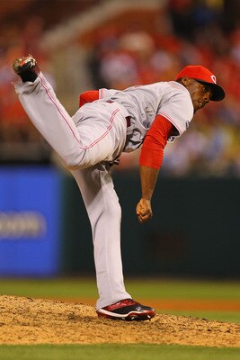 ST. LOUIS, MO - JULY 5: Reliever Jose Arredondo #33 of the Cincinnati Reds pitches against the St. Louis Cardinals at Busch Stadium on July 5, 2011 in St. Louis, Missouri.  (Photo by Dilip Vishwanat/Getty Images)