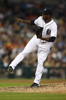 DETROIT, MI - JUNE 29:  Al Alburquerque #62 of the Detroit Tigers delivers a pitch during the game against the New York Mets on June 29, 2011 at Comerica Park in Detroit, Michigan.  The Mets defeated the Tigers 16-9. (Photo by John Grieshop/Getty Images)