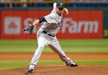 ST. PETERSBURG, FL - JUNE 17:  Pitcher Randy Choate #38 of the Florida Marlins pitches against the Tampa Bay Rays during the game at Tropicana Field on June 17, 2011 in St. Petersburg, Florida.  (Photo by J. Meric/Getty Images)