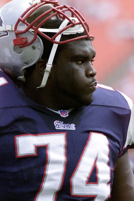 07 Oct 2001:  Kenyatta Jones of the New England Patriots looks on during the game against the Miami Dolphins at Pro Player Stadium in Miami, Florida. The Dolphins defeated the Patriots 30-10. DIGITAL IMAGE. Mandatory Credit: Eliot Schechter/Allsport