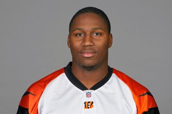 CINCINNATI, OH - CIRCA 2010: In this handout image provided by the NFL, Carlos Dunlap of the Cincinnati Bengals poses for his 2010 NFL headshot circa 2010 in Cincinnati, Ohio.  (Photo by NFL via Getty Images)